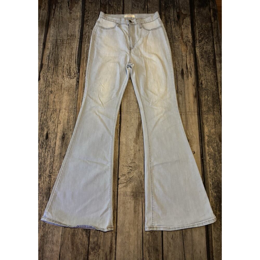 Vibrant MIU Flared Light Blue Denim Flare Bell Bottom Jeans Womens Size 9 / W28